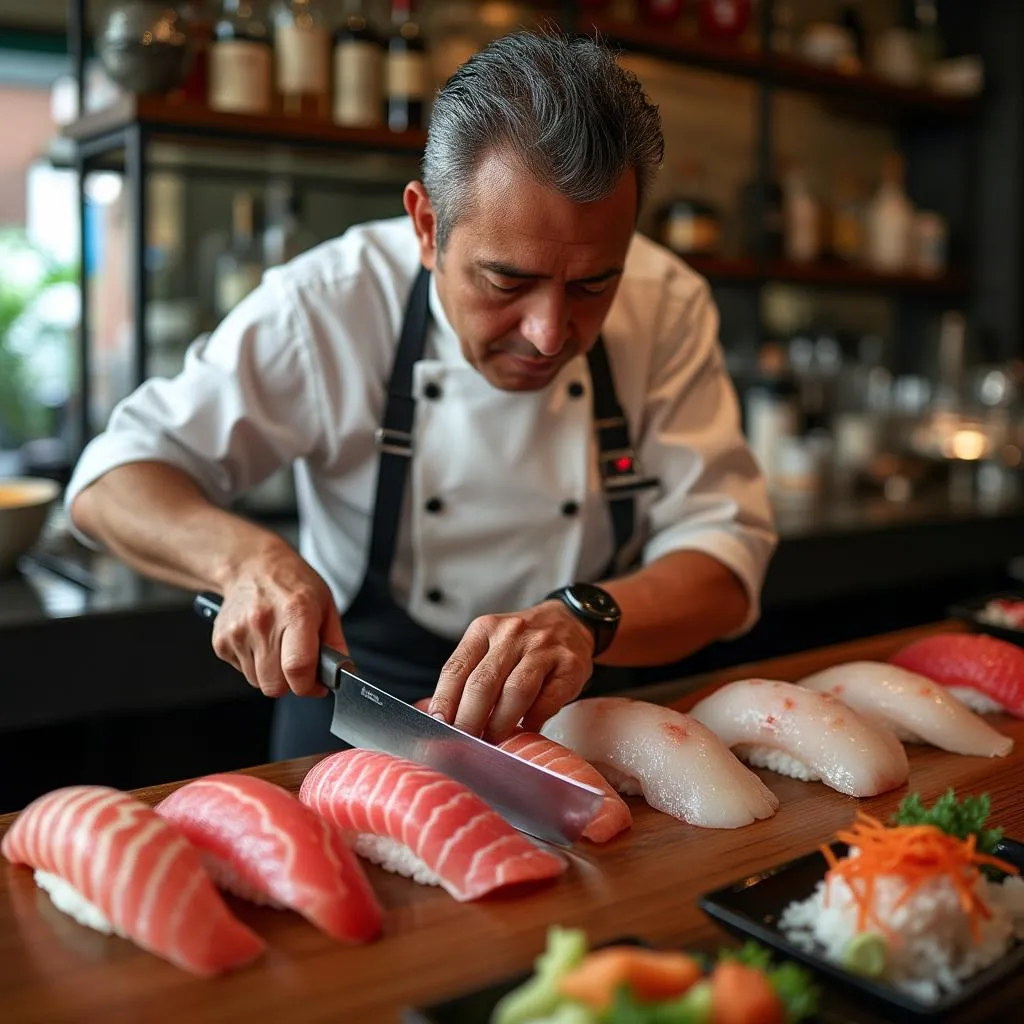 Maestro de Sushi con gran experiencia